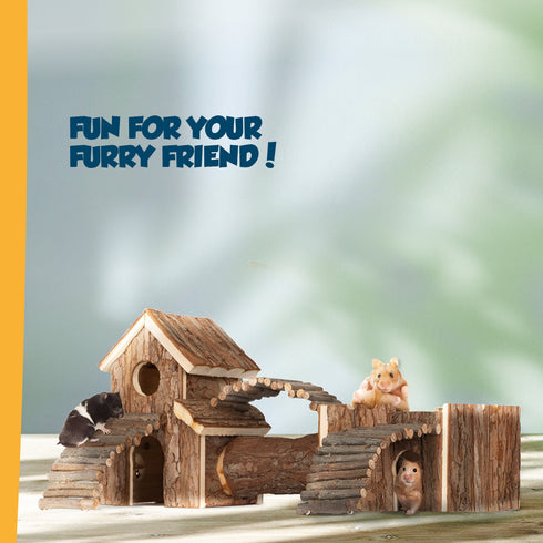 Petlicity Wooden Hamster Play House